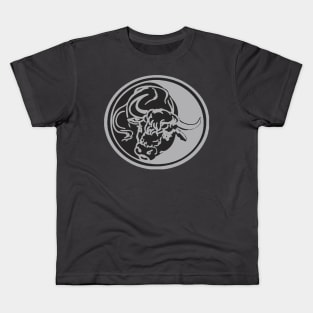 Black Bull Line Art Drawing Tattoo Art Kids T-Shirt